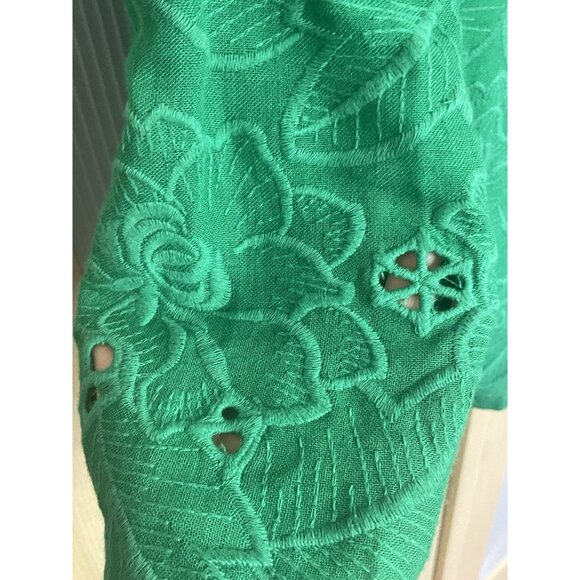 Anthropologie Akemi + Kin Womens S Blouse Shirt Green Boho Coastal Beach Casual - Picture 3 of 8